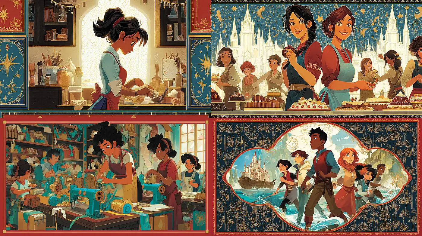 Charming and vibrant illustrations with a whimsical touch - Midjourney sref style
