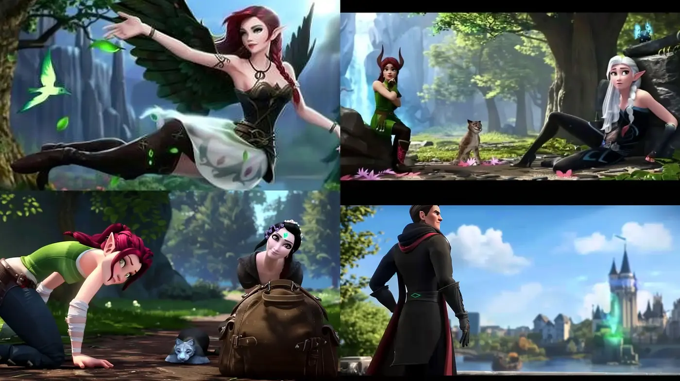 Enchanted Realms of Stylized Digital Fantasy - Midjourney sref style