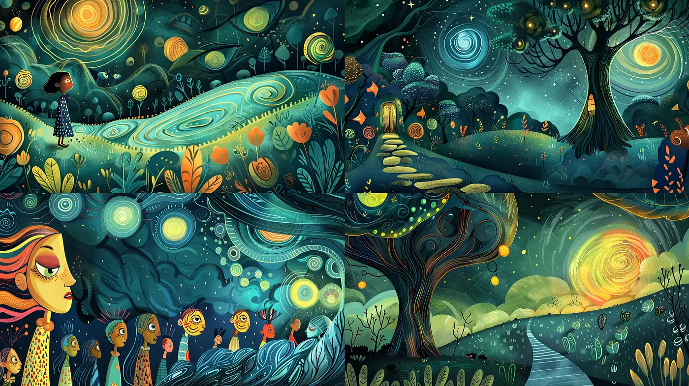 Luminous Enchanted Forest Dreamscape - Midjourney sref style