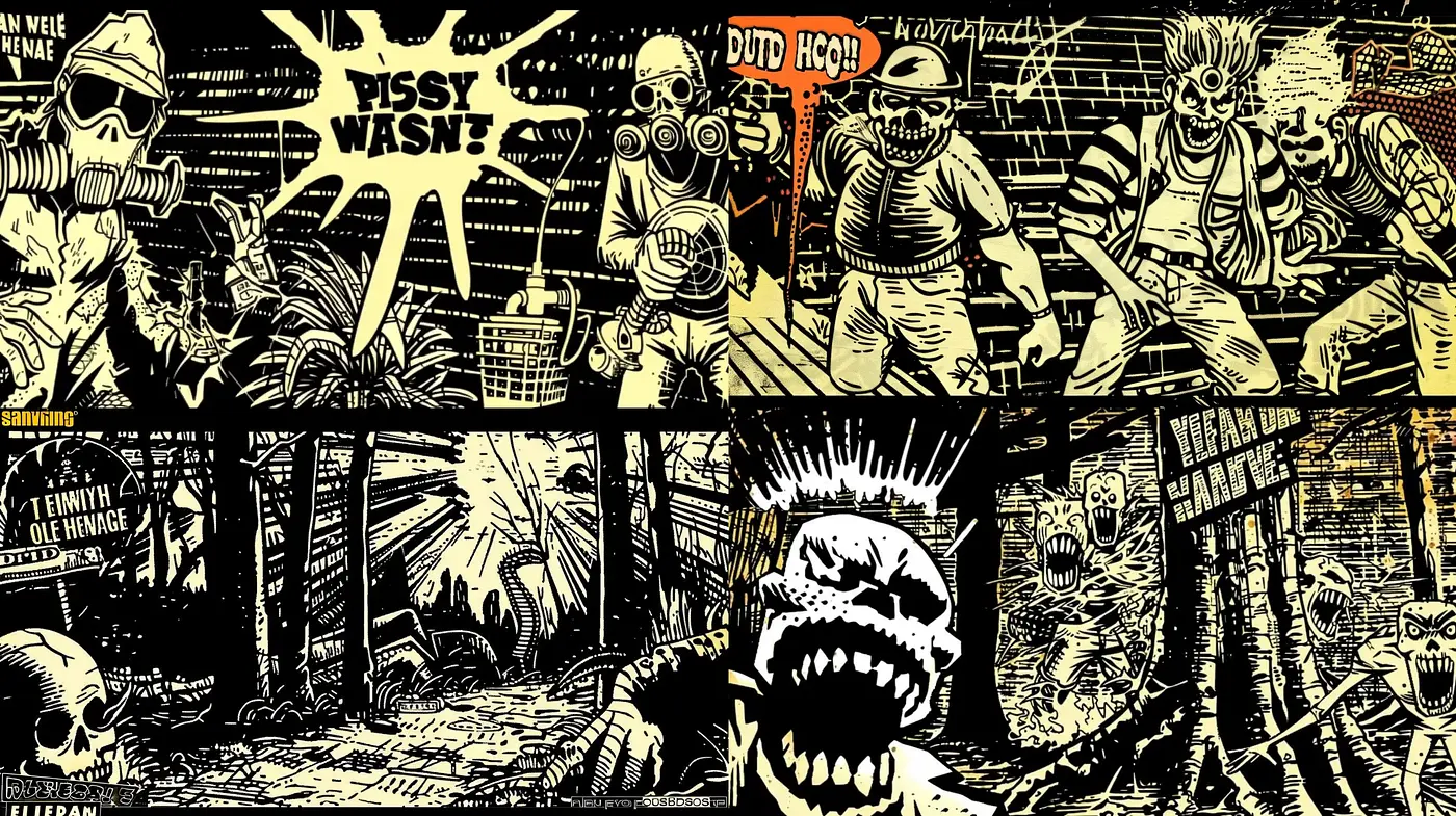Gritty Comic Book Narratives with Noir Undertones - Midjourney sref style