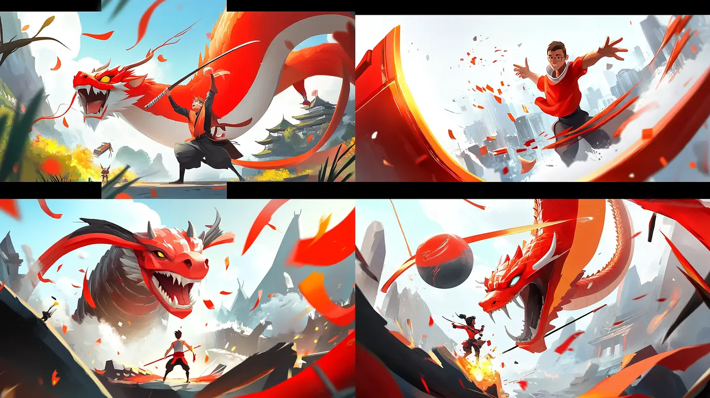 Dynamic Euphoria: The Vivid Dance of Color and Motion in Digital Concept Art - Midjourney sref style