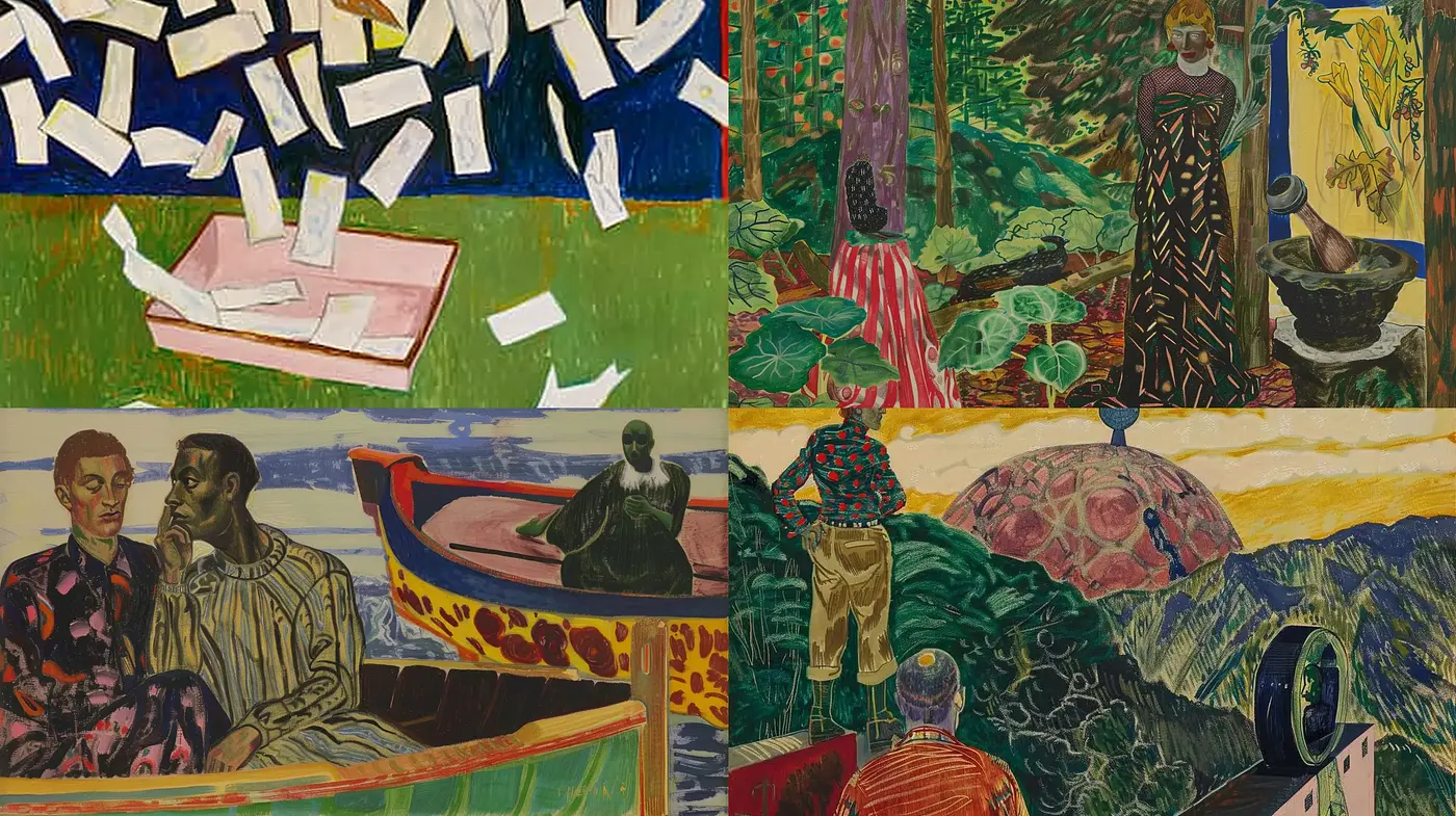 Eclectic Tapestry of Vivid Hues and Expressive Patterns - Midjourney sref style