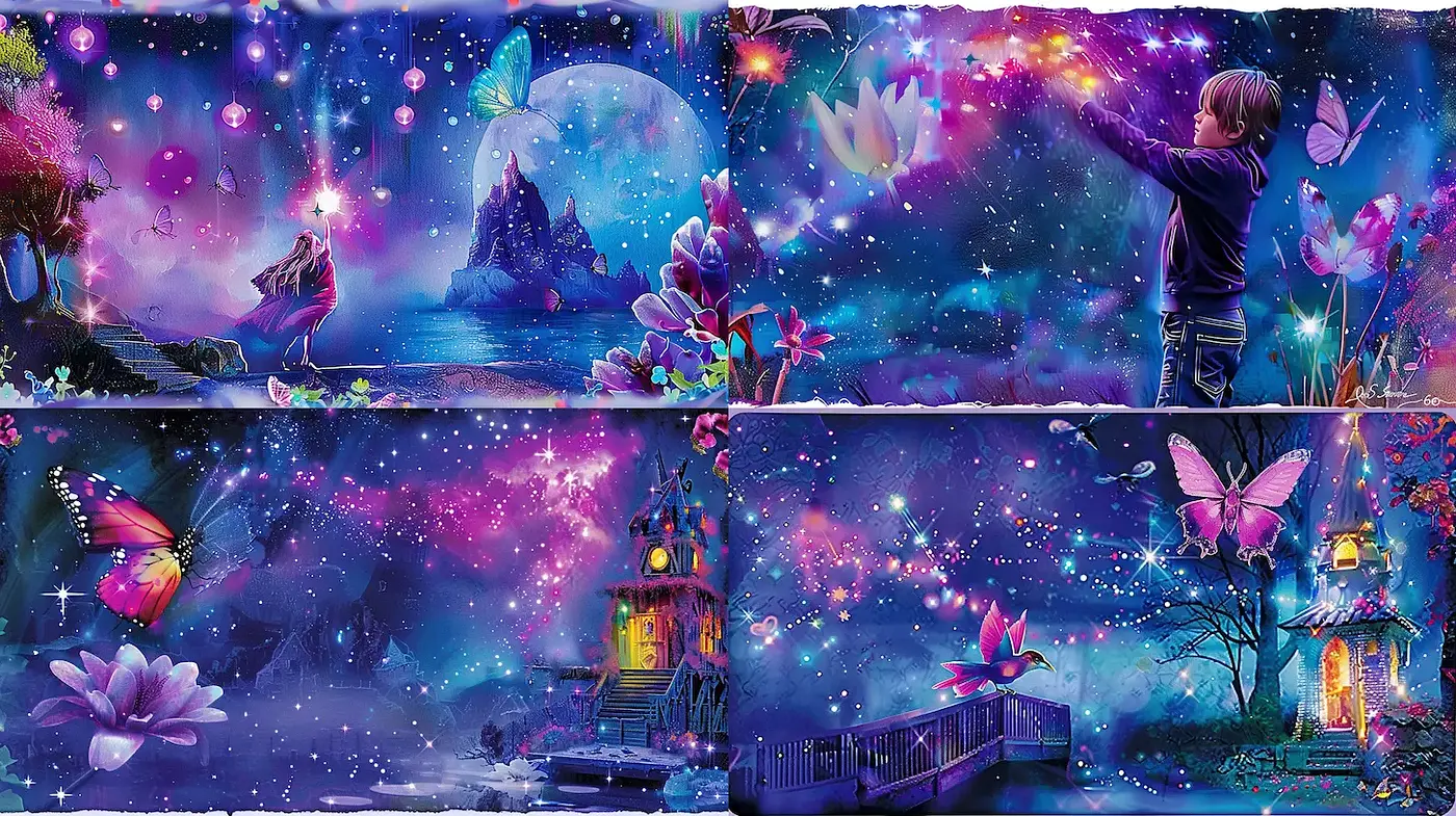 Whimsical Dreamscapes Blending Nature and Fantasy - Midjourney sref style