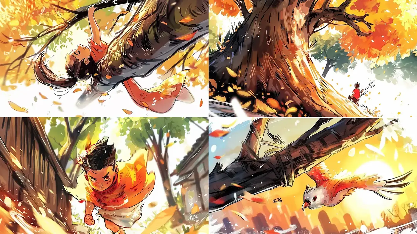 Vibrant Autumnal Adventure with Expressive Brushwork - Midjourney sref style