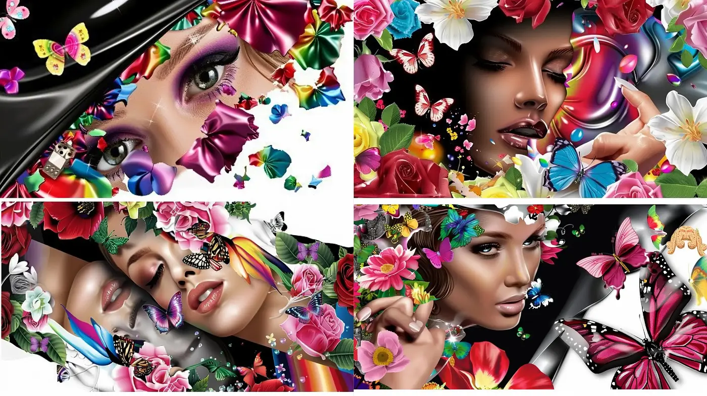 Vibrant Botanical Dreamscape in Hyper-Realistic Detail - Midjourney sref style