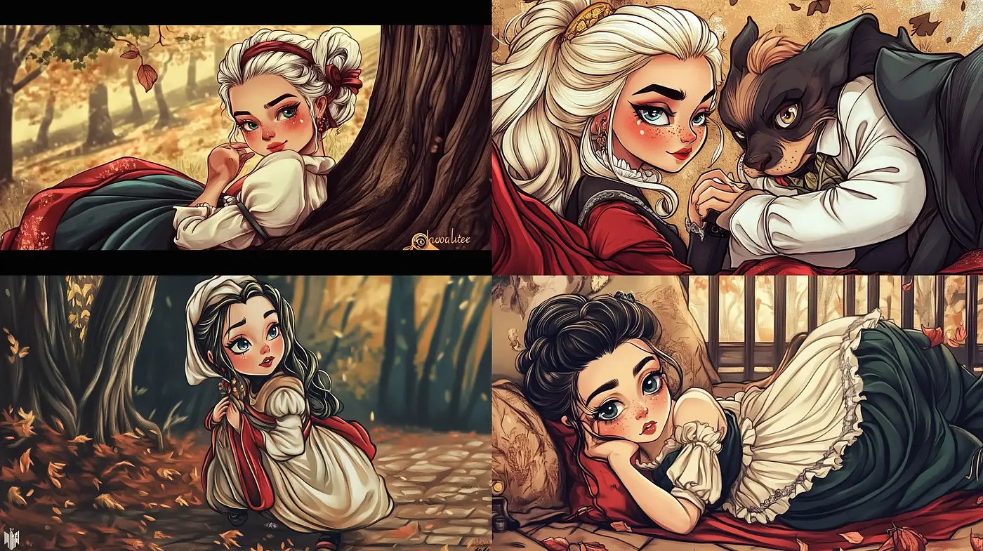 Enchanting Autumnal Fairytale Illustrations - Midjourney sref style