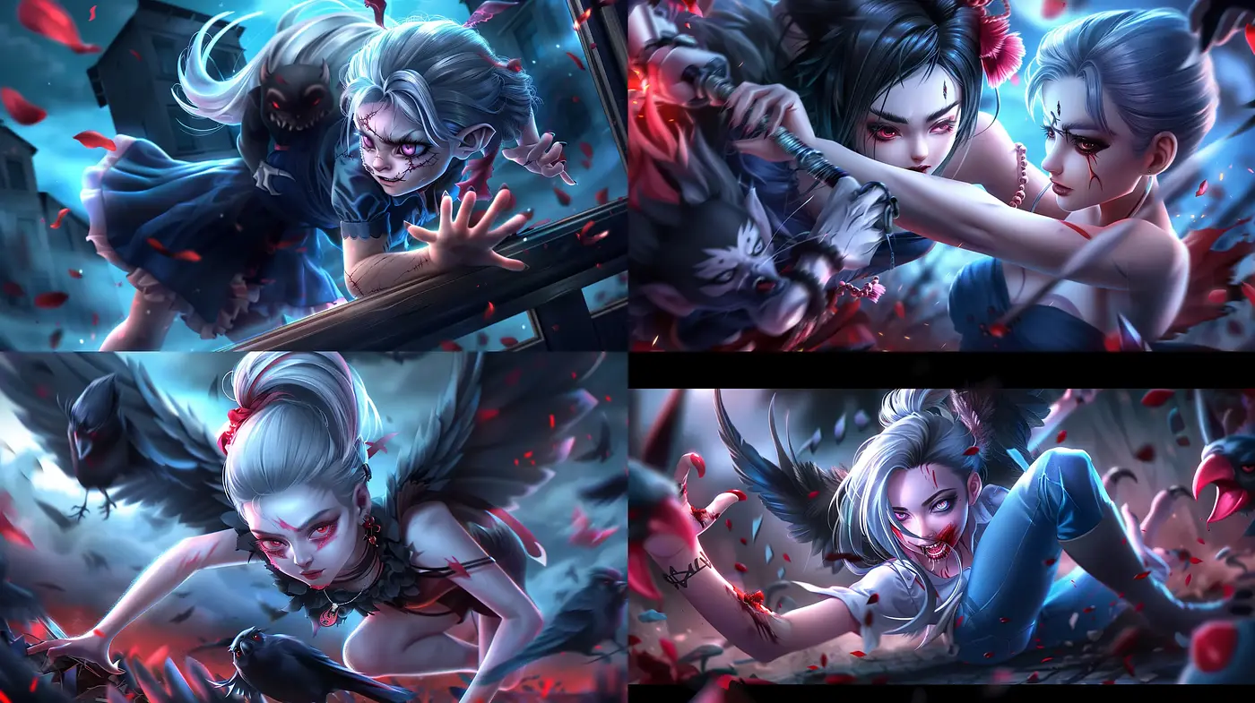 Dynamic Action Portraiture in Vivid Crimson Hues - Midjourney sref style