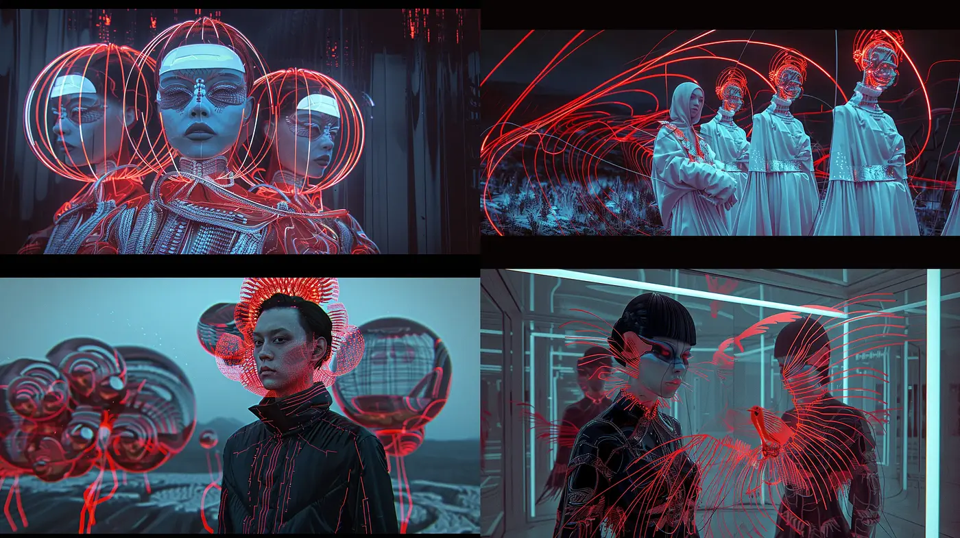 Neo-Gothic Cyberpunk Dreamscape - Midjourney sref style