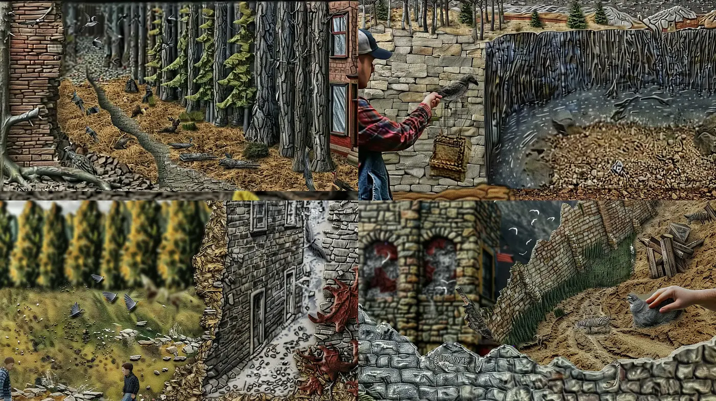 Rustic Textured Elegy: An Homage to Earthy Tones and Naturalistic Textures - Midjourney sref style