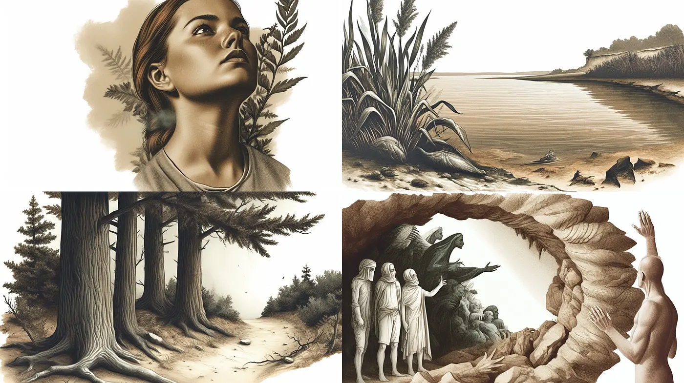 Sepia-Toned Serenity: A Homage to Classic Illustration Techniques and Natural Elegance - Midjourney sref style