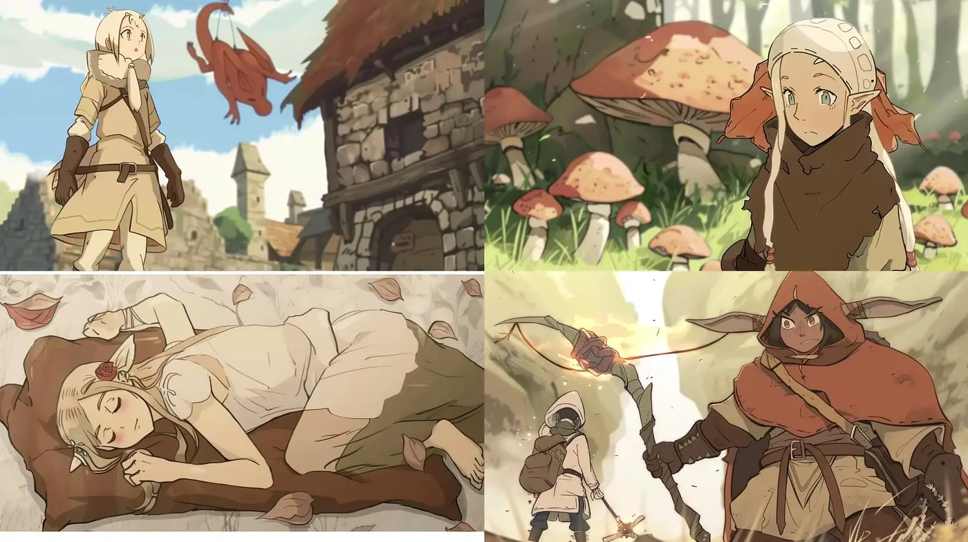 Fantastical Pastoral Anime-Inspired Adventure - Midjourney sref style