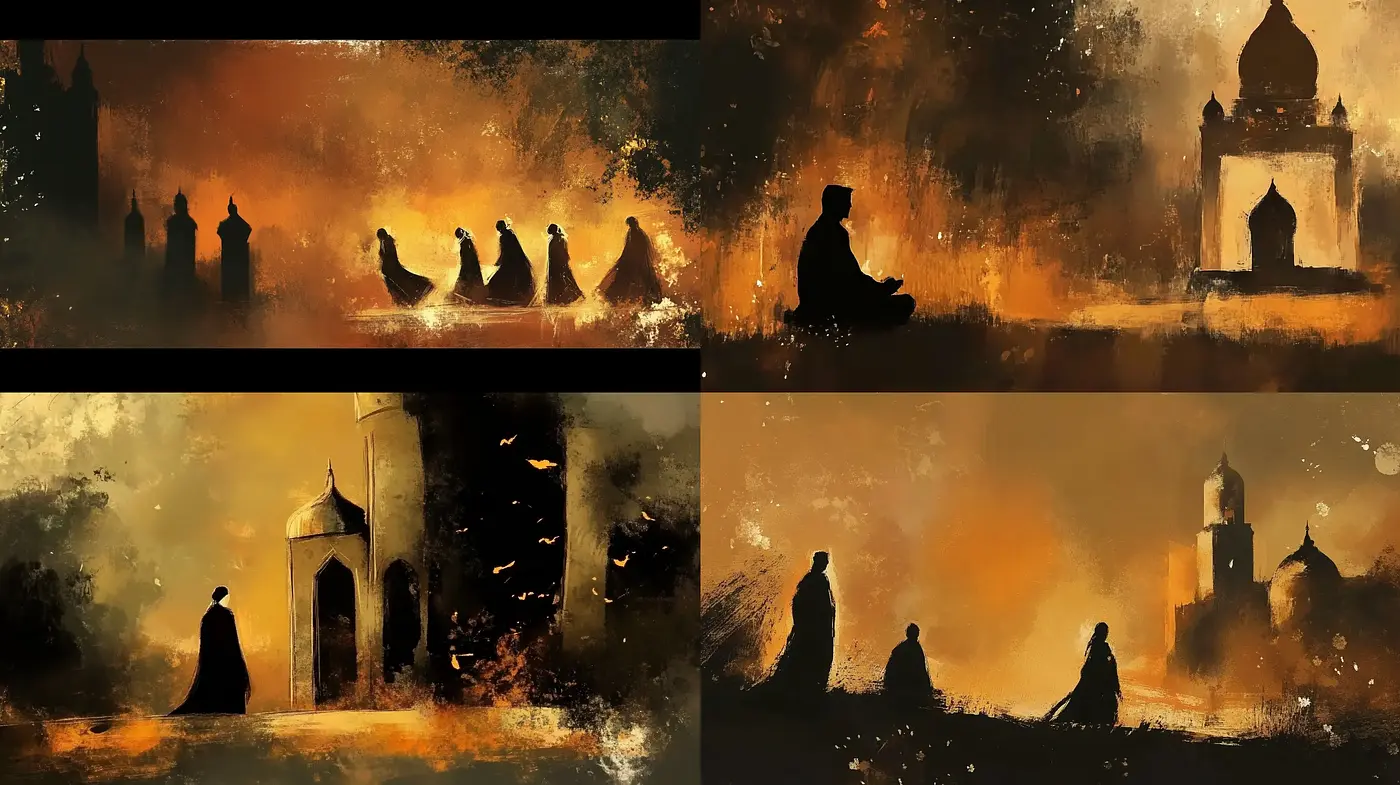 Ambient Silhouettes in Rustic Hues - Midjourney sref style