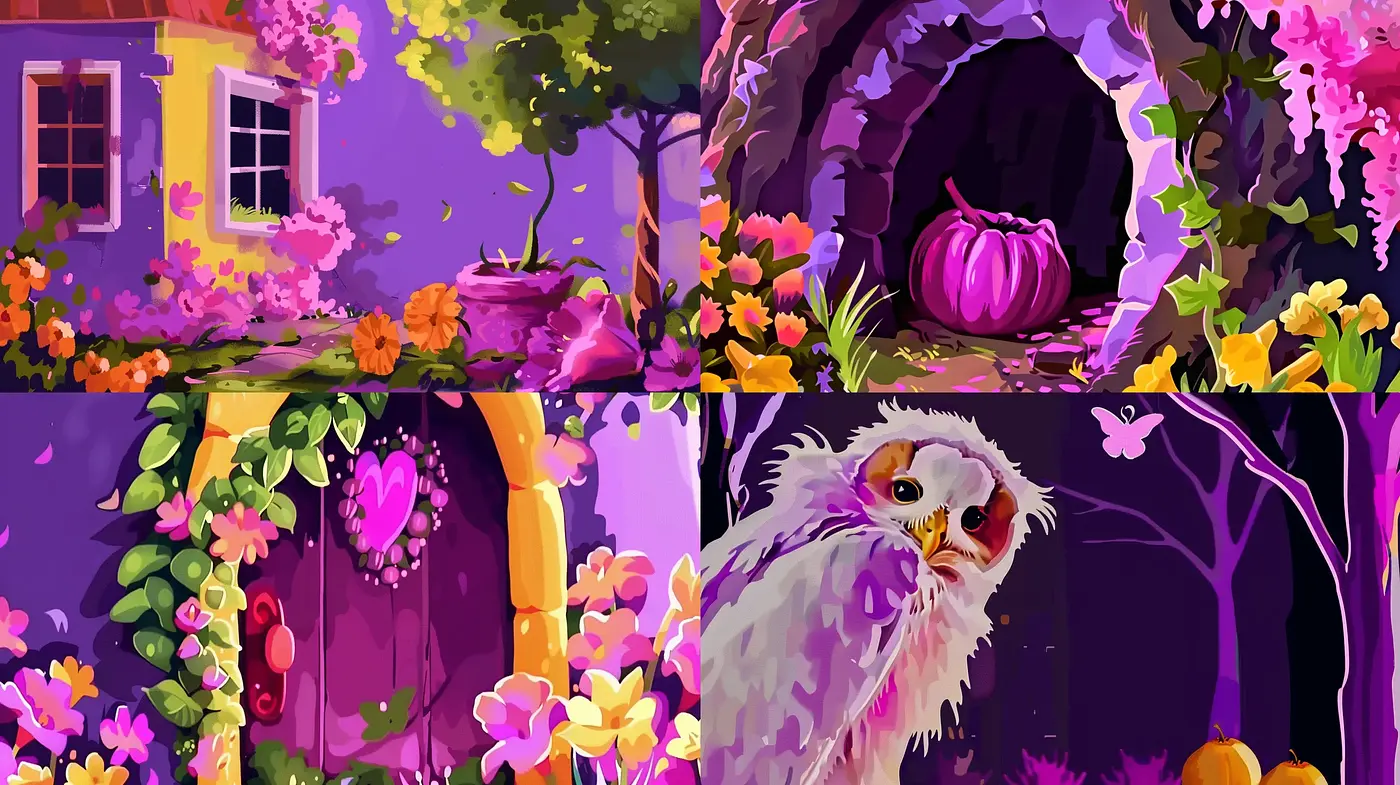 Enchanted Digital Garden: A Vivid Tapestry of Stylized Flora - Midjourney sref style