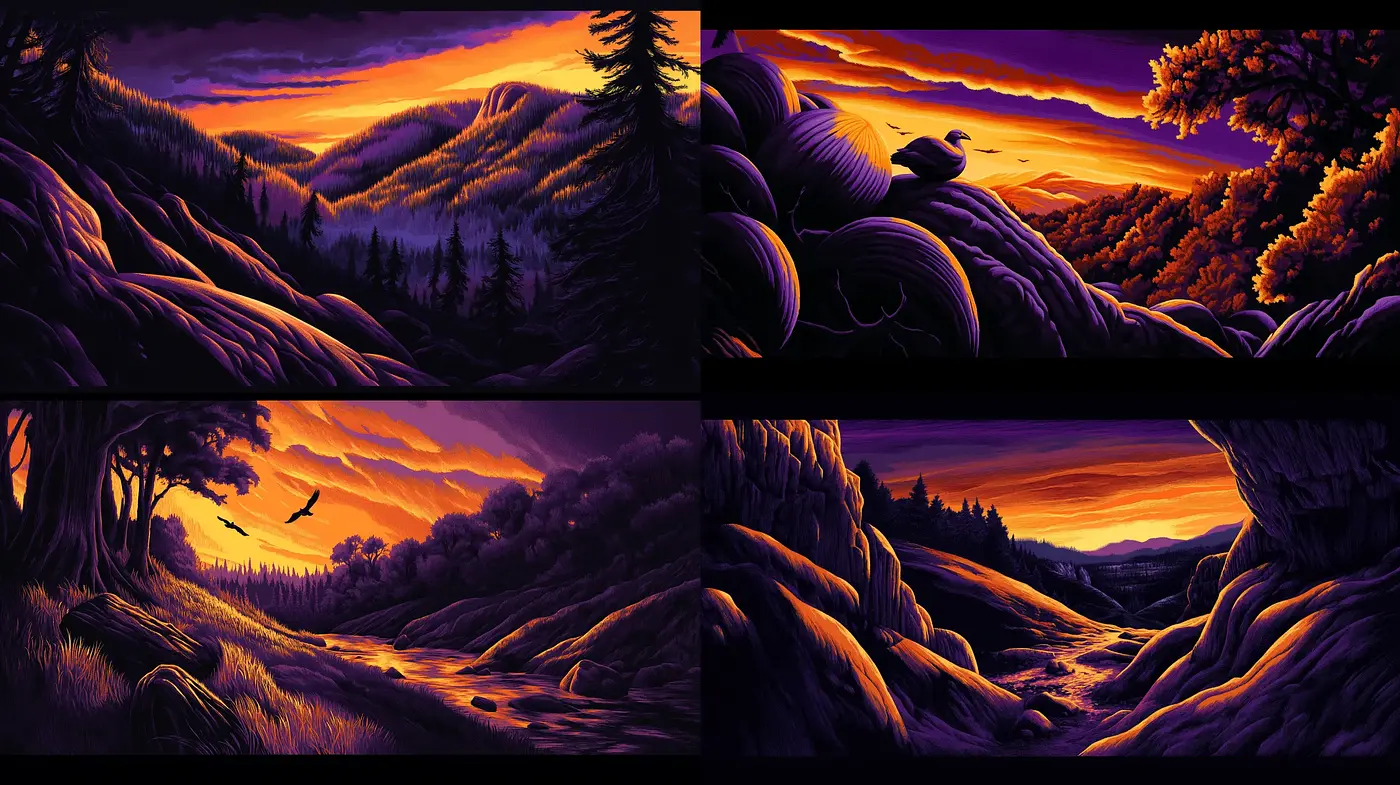 Twilight Ambience with Surreal Landscape Harmony - Midjourney sref style