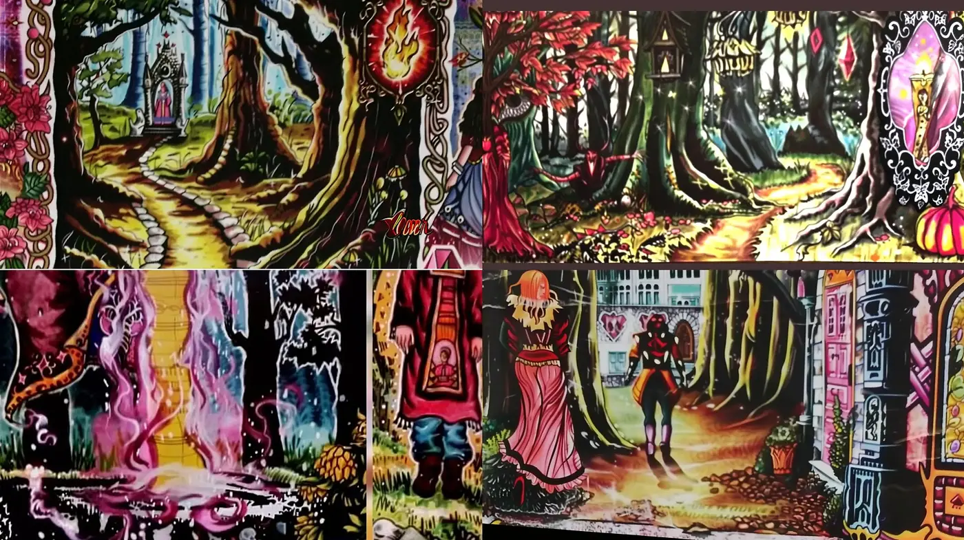 Enchanted Whimsy: A Fantastical Journey Through Stylized Forests - Midjourney sref style