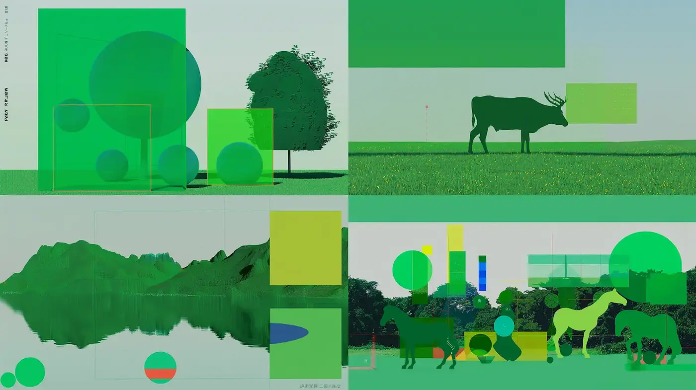 Consistent Geometric Minimalism with a Nature-Infused Aesthetic - Midjourney sref style