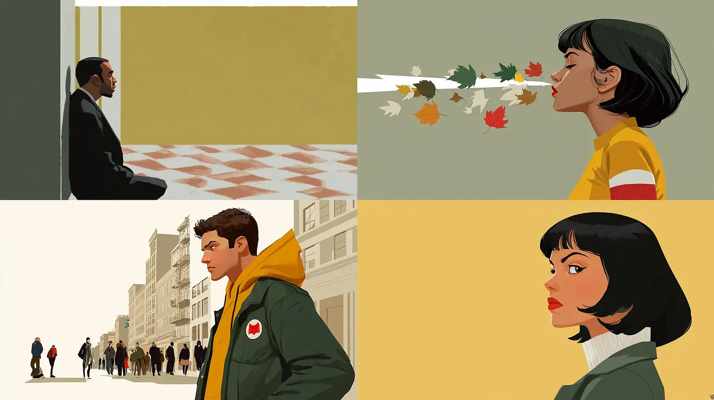 Retro Stylized Portraiture in Muted Earth Tones - Midjourney sref style