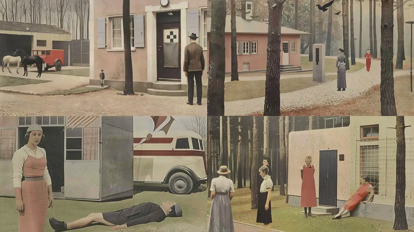 Subdued Nostalgia and Surreal Tableaus with a Pastel Undertone - Midjourney sref style