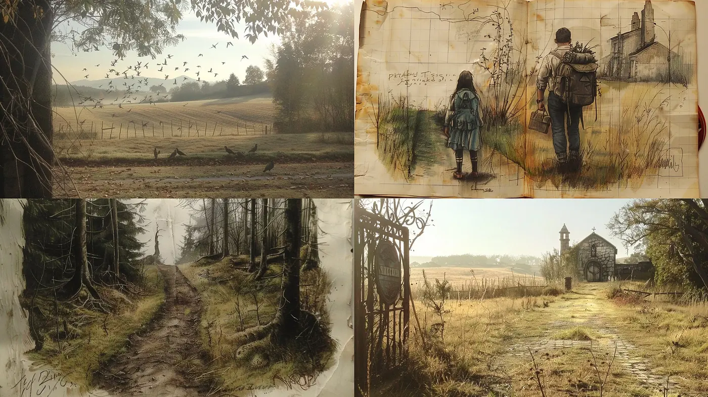 Ethereal Pastoral Visions: A Harmonious Blend of Traditional Artistry and Contemporary Digital Elegance - Midjourney sref style