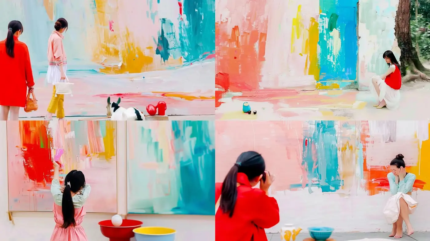 Vibrant Expressionist Brushwork with a Contemporary Asian Aesthetic - Midjourney sref style