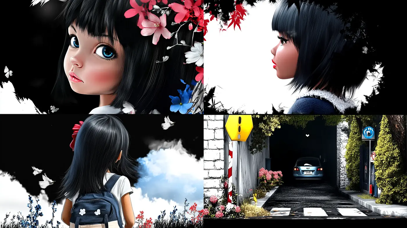 Surreal Gloss: Luminous Manga-Inspired Dreamscapes - Midjourney sref style