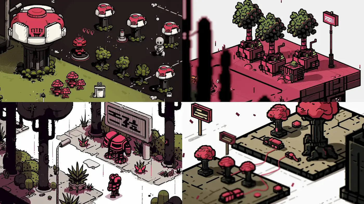 Retro Futuristic Pixel Art With a Playful Aesthetic - Midjourney sref style