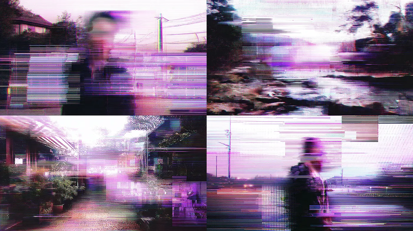 Abstract Glitch Art with a Dreamlike Atmosphere and Vibrant Hues - Midjourney sref style