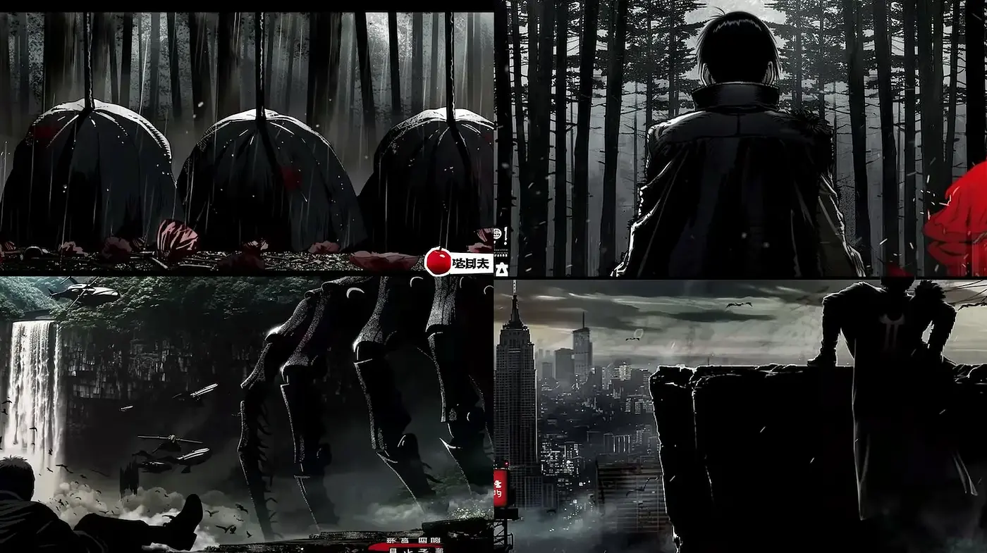 Darkly atmospheric digital artistry capturing tension and intrigue - Midjourney sref style