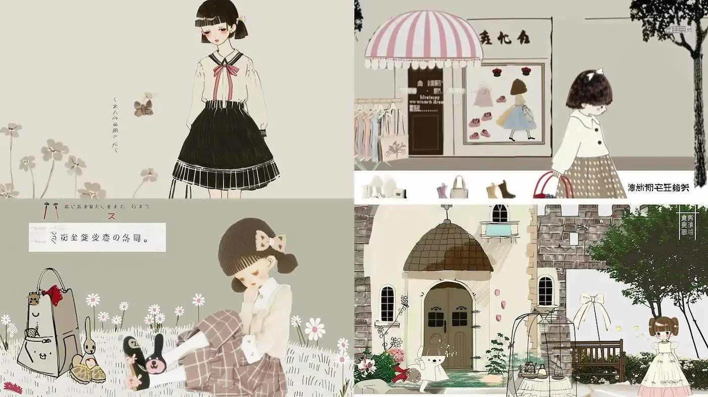 Charming Whimsical Illustrations with a Soft Aesthetic - Midjourney sref style