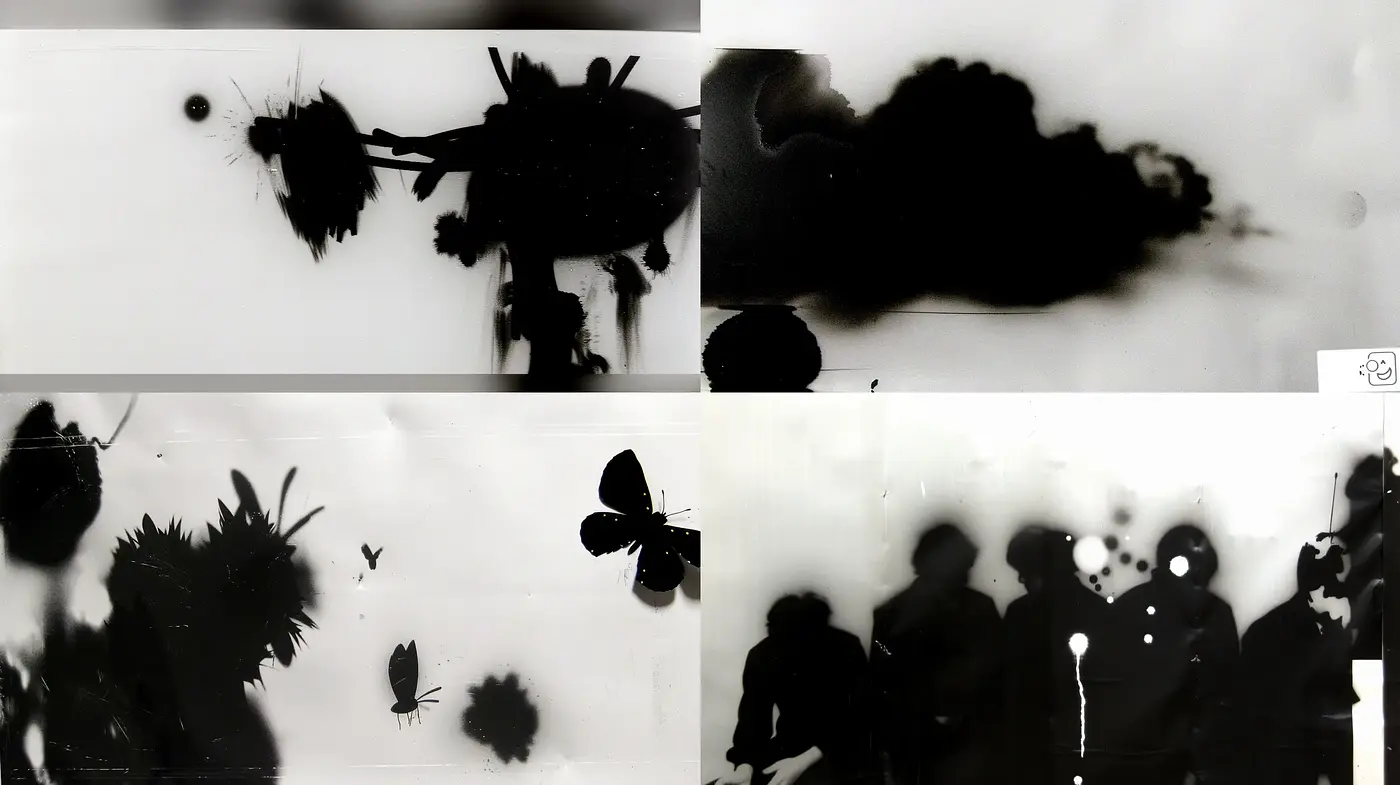 Monochromatic Ethereal Shadows and Silhouettes - Midjourney sref style