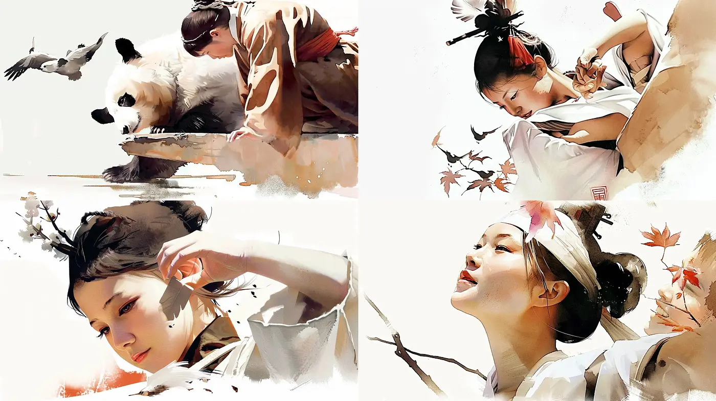 Watercolor Whispers - Ethereal Blends in Soft Tones - Midjourney sref style
