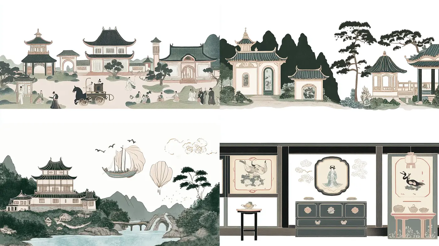 Serene Eastern Heritage Elegance - Midjourney sref style