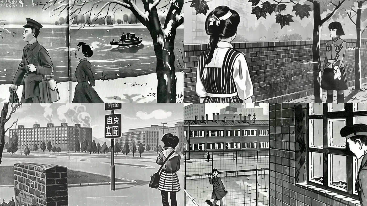 Monochromatic Elegance: A Cinematic Homage to Mid-20th Century Manga Styles - Midjourney sref style