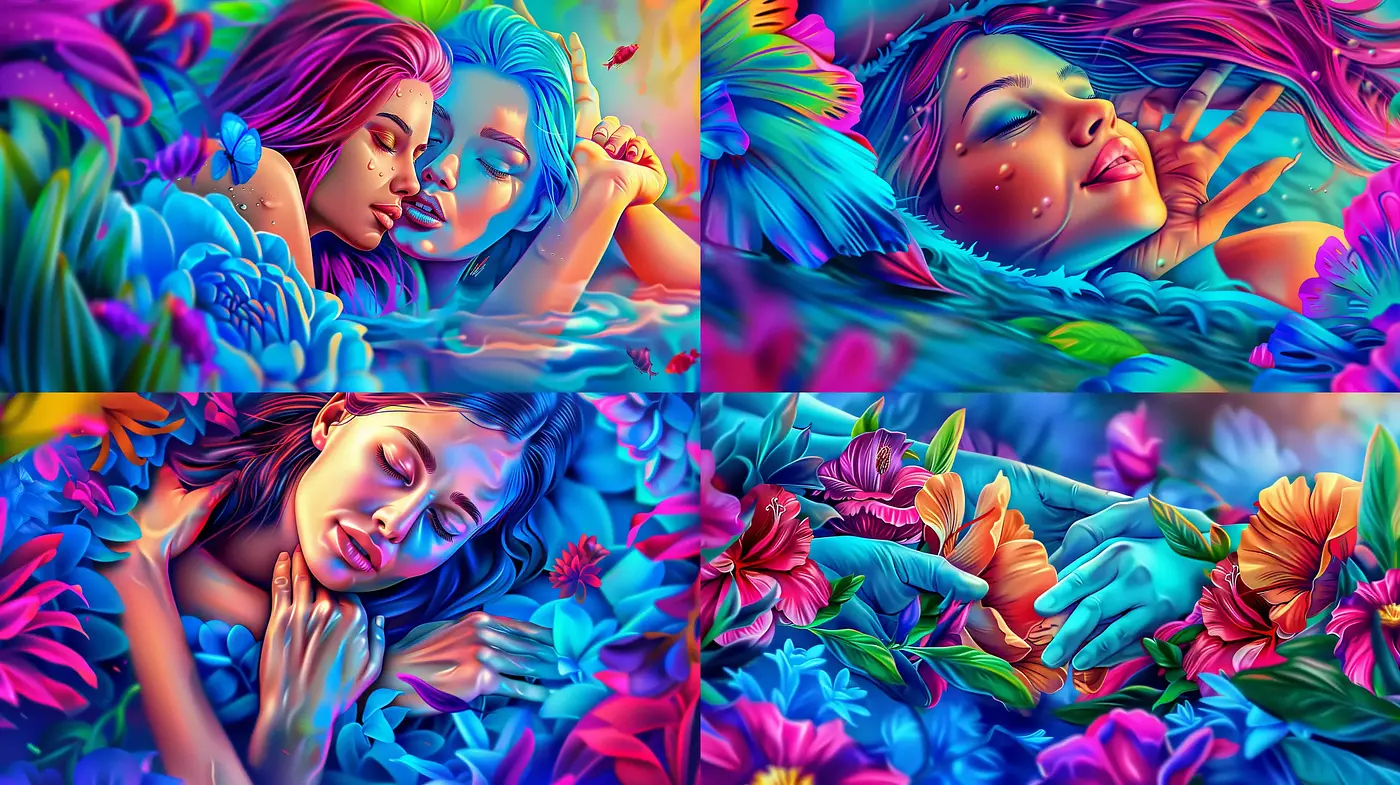 Vibrant Dreamlike Botanical Portraiture - Midjourney sref style