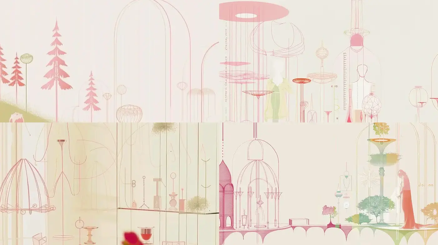 Whimsical and Ethereal Minimalism with a Touch of Playfulness - Midjourney sref style