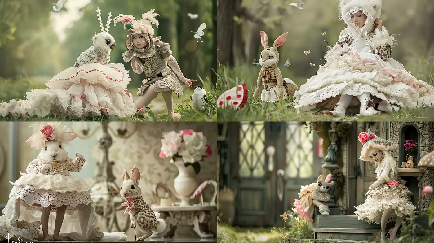 Enchanted Woodland Storybook: Whimsical Fusion of Victorian and Fantasy Aesthetics - Midjourney sref style