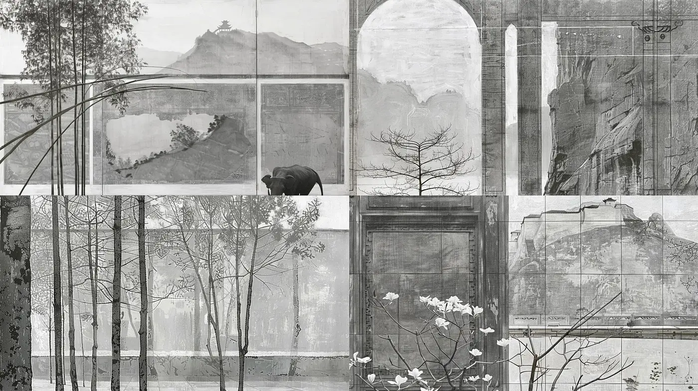 Monochromatic Contemplation of Nature's Serenity - Midjourney sref style