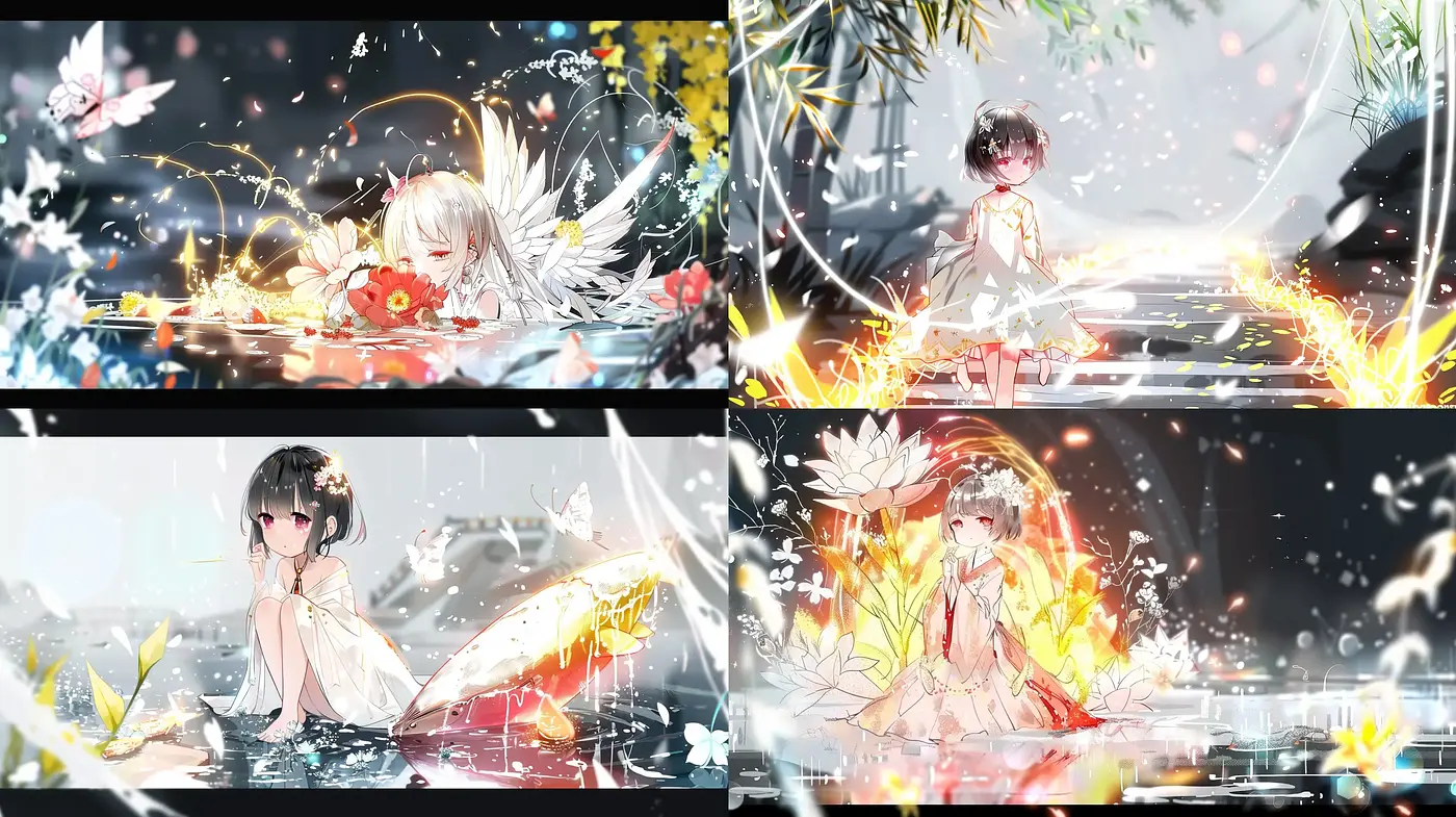 Luminous Dreamscape: An Ethereal Anime-Inspired Digital Tapestry - Midjourney sref style