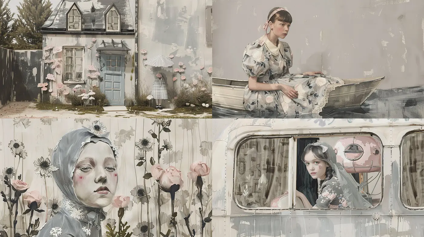 Ethereal Softness and Delicate Realism in a Dreamy Pastel World - Midjourney sref style