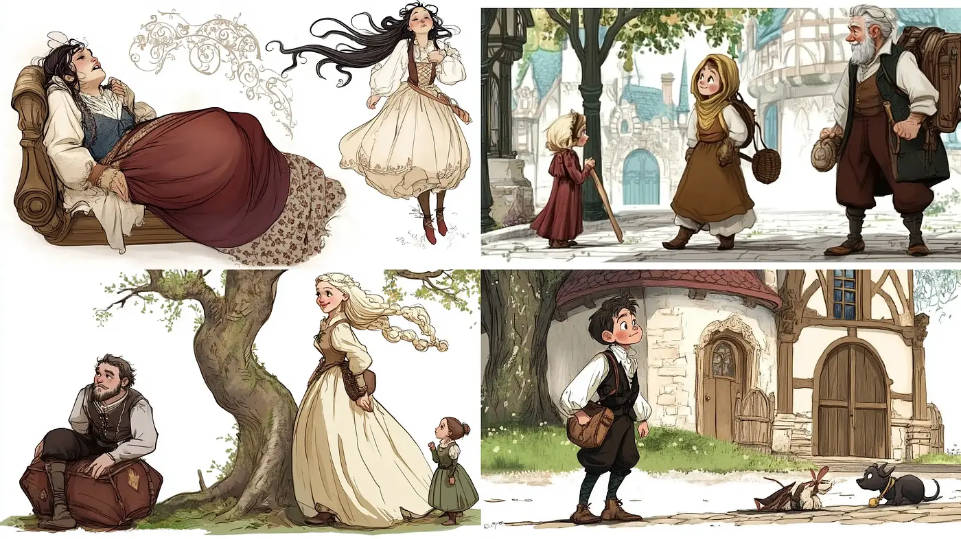 Enchanting Pastoral Storybook Illustrations - Midjourney sref style