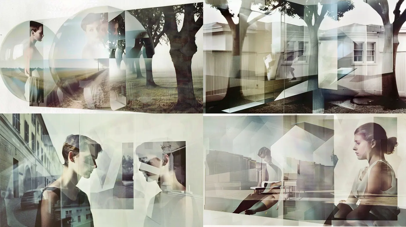 Ethereal Blend of Memory and Moment: A Consistent Dreamlike Softness in Multi-Layered Visuals - Midjourney sref style