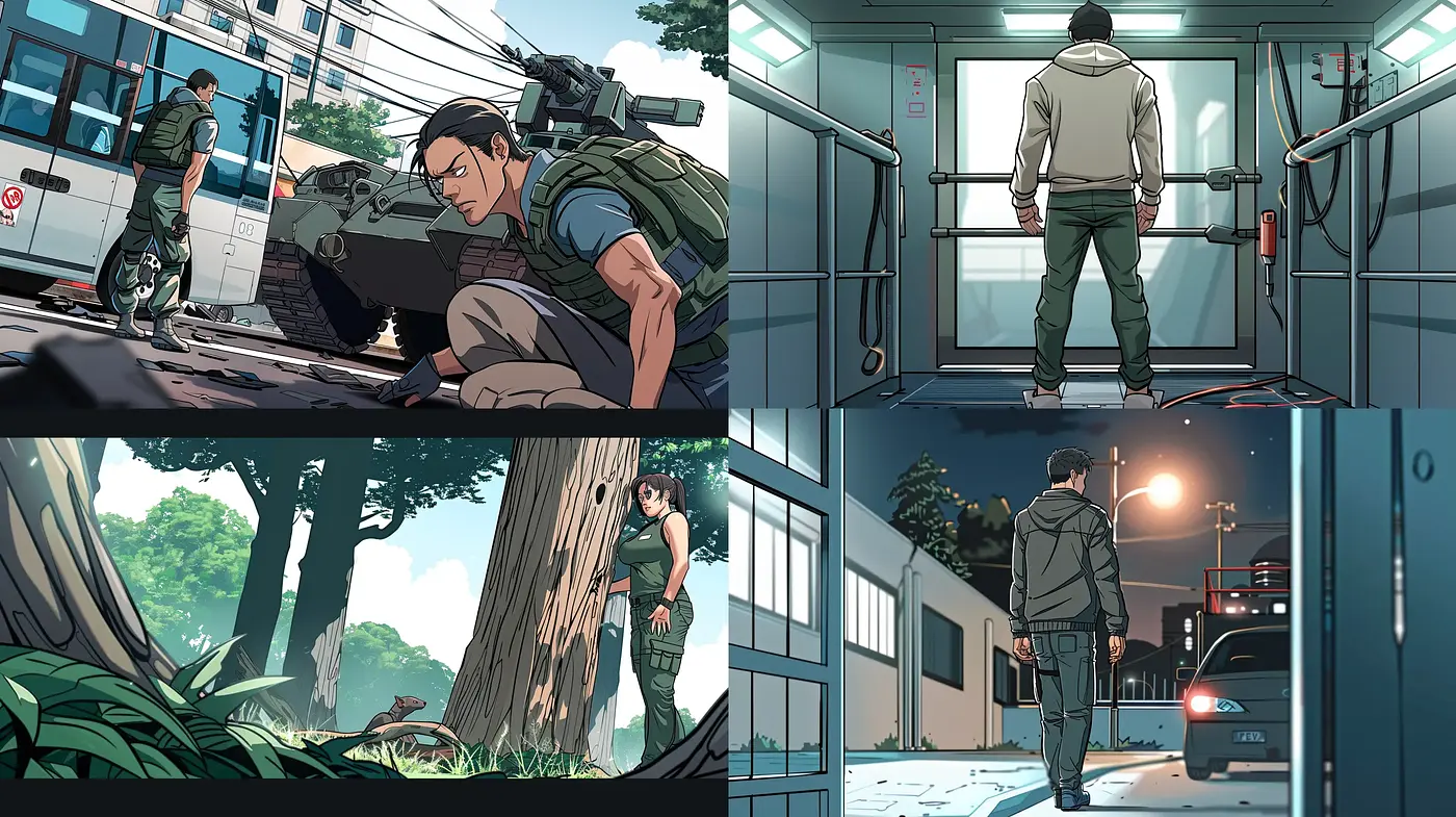 Modern Illustrative Narrative with a Cinematic Edge - Midjourney sref style