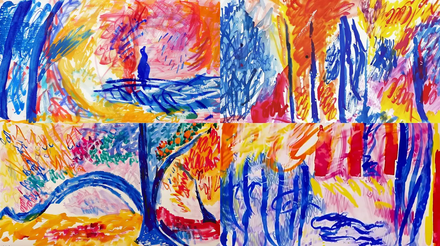 Abstract Expressionist Vibrancy: A Tribute to Freedom and Emotion in Vivid Brushstrokes - Midjourney sref style