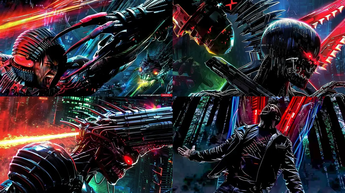 Futuristic Cyberpunk Energy: A Fusion of Neon Noir and Sci-fi Fantasy - Midjourney sref style