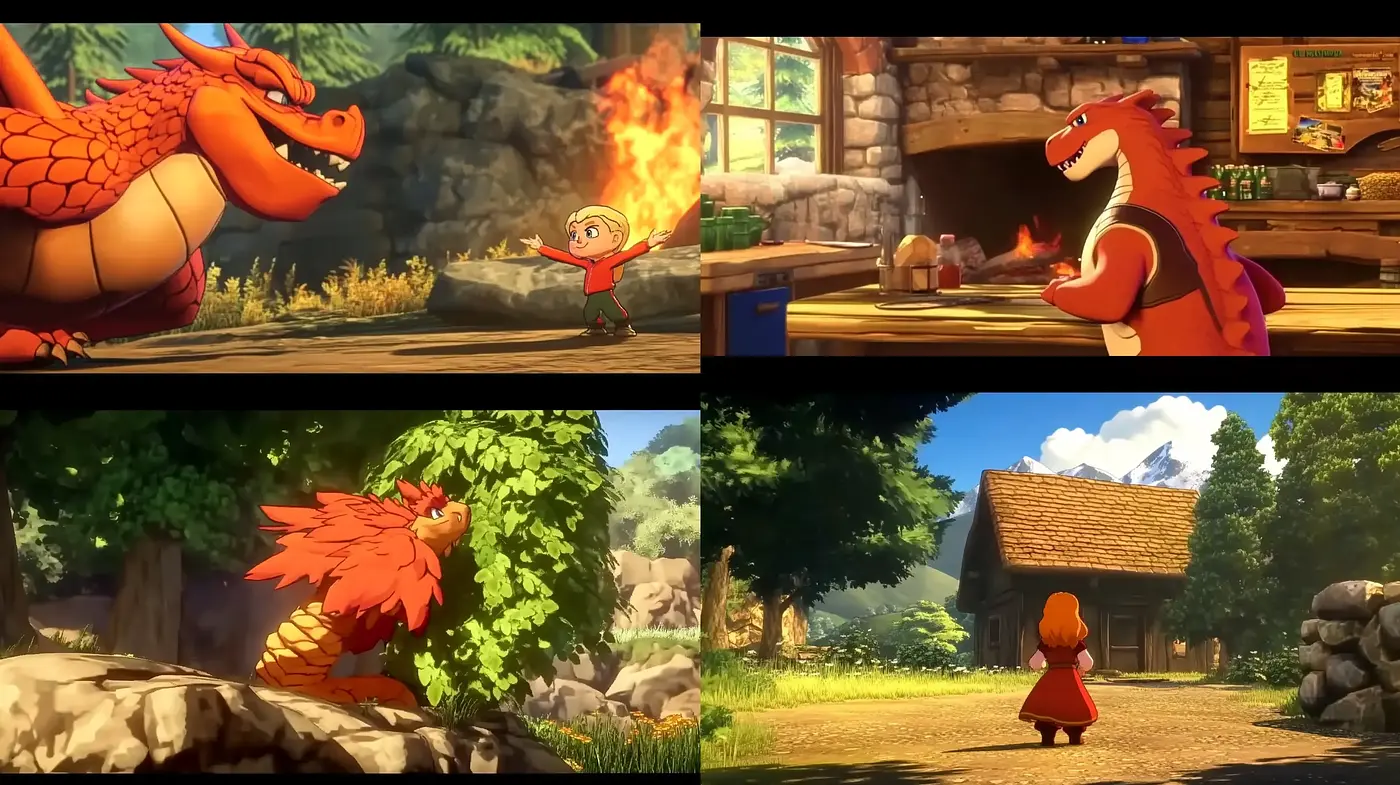 Warm and Vivid Storybook Animation Ensemble - Midjourney sref style