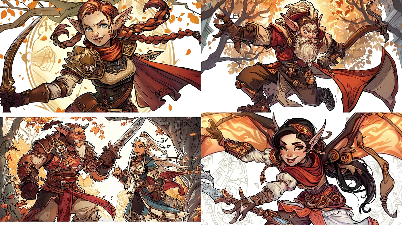 Vibrant Fantasy Action with Dynamic Motion and Detailed Textures - Midjourney sref style
