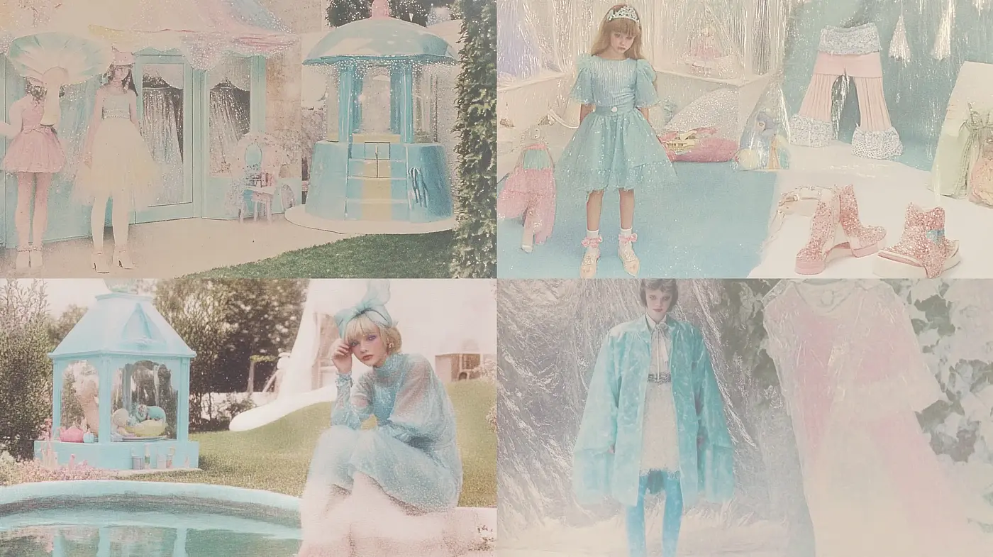 Whimsical Pastel Dreamscape with a Soft Textured Finish - Midjourney sref style
