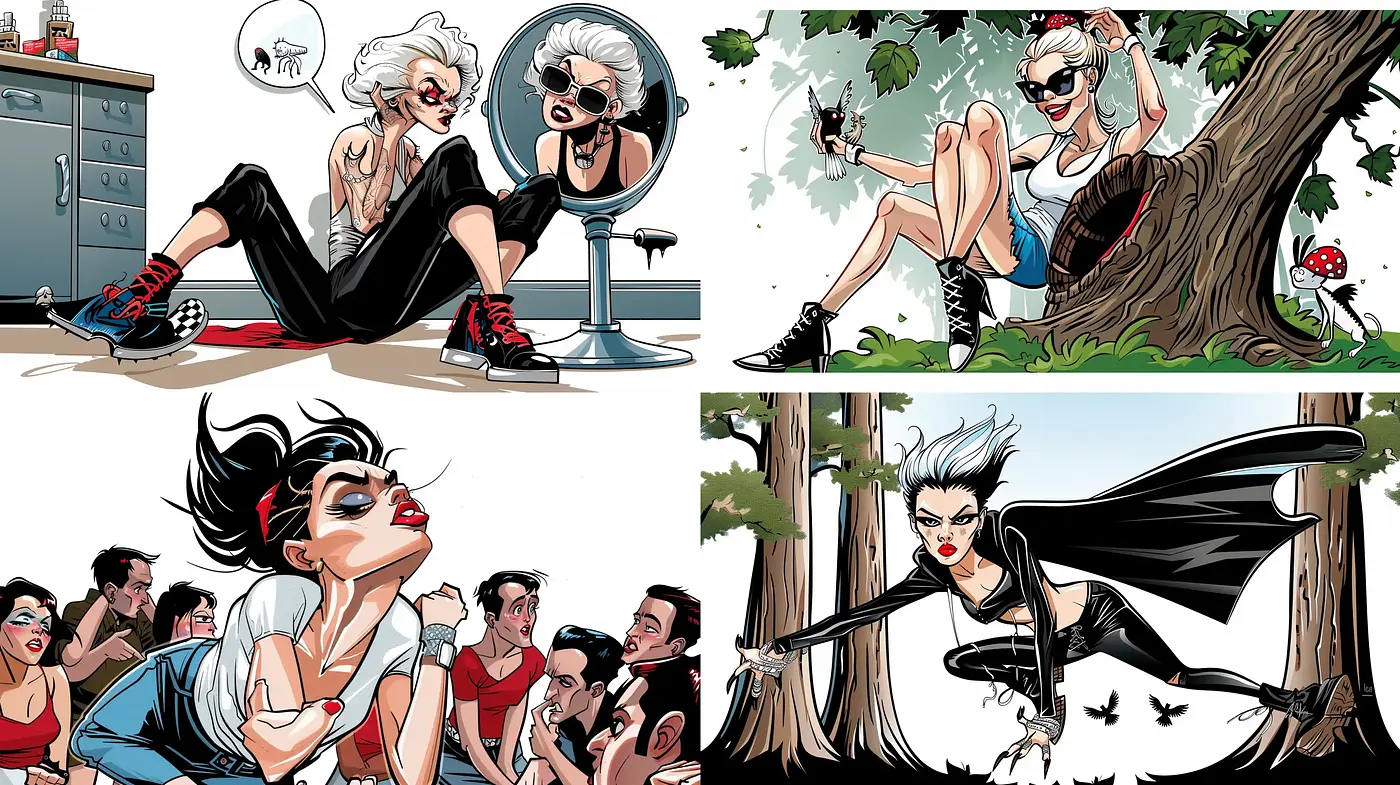 Vibrant Comic Book Inspired Art with Expressive Character Design - Midjourney sref style