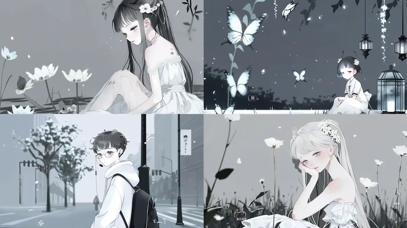 Ethereal and Melancholic Aesthetic with a Touch of Anime - Midjourney sref style