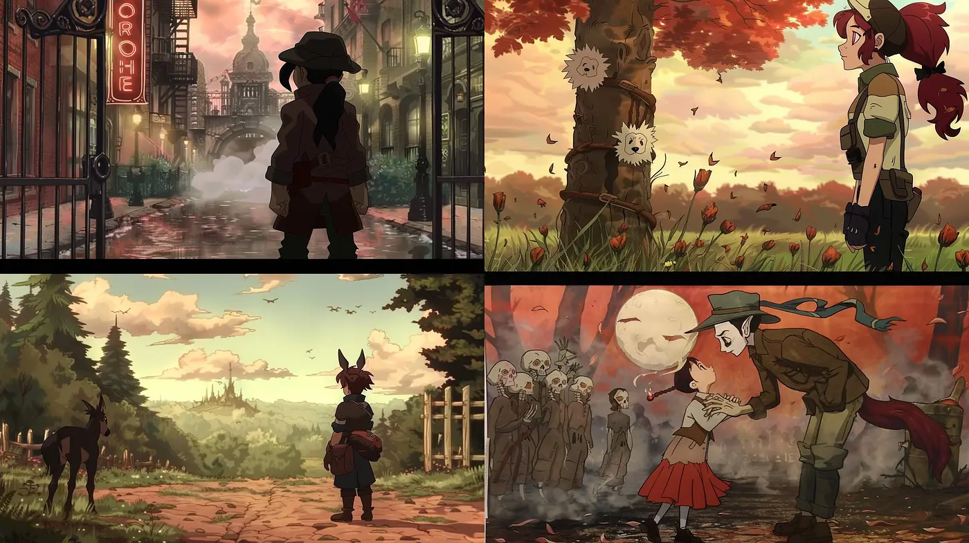 Harmonious Anime-Inspired Autumnal Visions with a Vintage Palette - Midjourney sref style